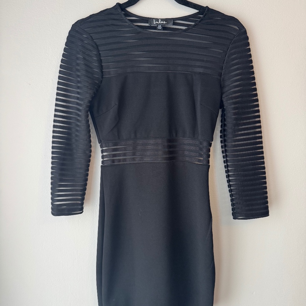 Lulu’s ‘Perfect Mesh Black Bodycon’ Dress Size XS